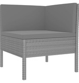 VidaXL 6-delige Loungeset met kussens poly rattan zwart