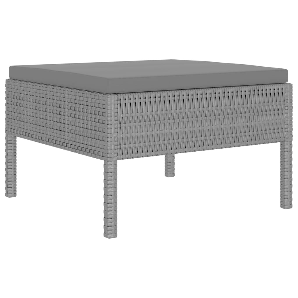 VidaXL 6-delige Loungeset met kussens poly rattan zwart