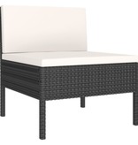 VidaXL 6-delige Loungeset met kussens poly rattan zwart