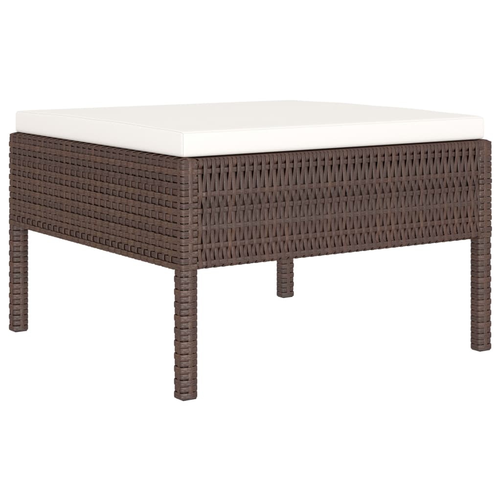 vidaXL 6-delige Loungeset met kussens poly rattan bruin