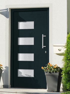 VidaXL Voordeur 100x210 cm aluminium en PVC antraciet