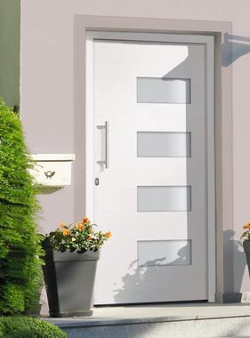 VidaXL Voordeur 100x210 cm aluminium en PVC wit