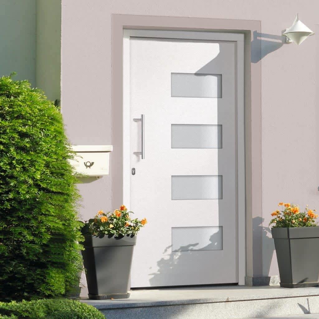 VidaXL Voordeur 100x210 cm aluminium en PVC wit