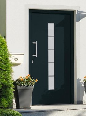 VidaXL Voordeur 100x200 cm aluminium en PVC antraciet