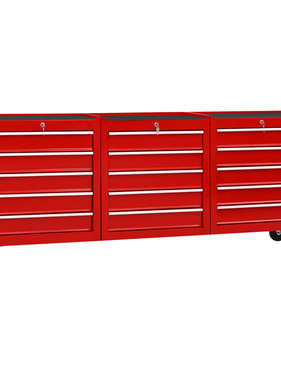 VidaXL Gereedschapswagen met 15 lades staal rood