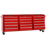 VidaXL Gereedschapswagen met 15 lades staal rood