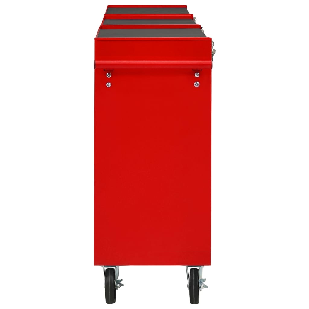 VidaXL Gereedschapswagen met 15 lades staal rood
