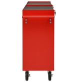 VidaXL Gereedschapswagen met 10 lades staal rood