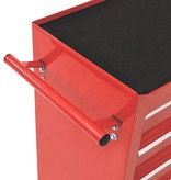VidaXL Gereedschapswagen met 10 lades staal rood
