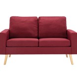 VidaXL 2-delig Bankstel stof wijnrood