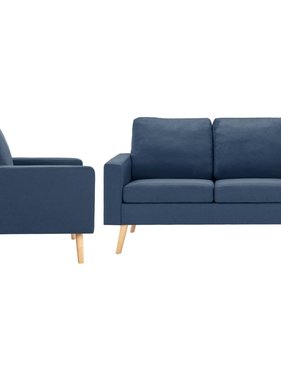 VidaXL 2-delig Bankstel stof blauw