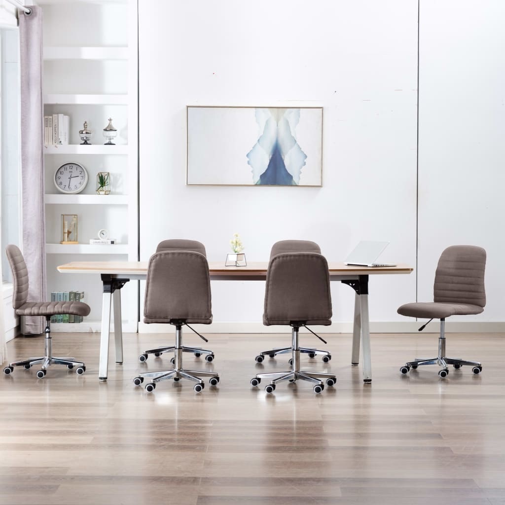 VidaXL Eetkamerstoelen 6 st stof taupe