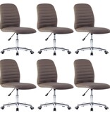 VidaXL Eetkamerstoelen 6 st stof taupe