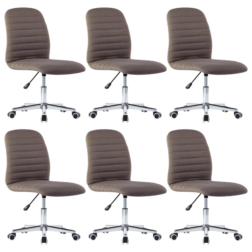 VidaXL Eetkamerstoelen 6 st stof taupe