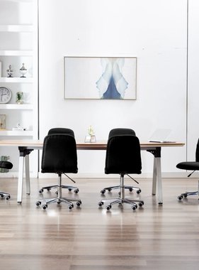 VidaXL Eetkamerstoelen 6 st stof zwart