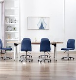 VidaXL Eetkamerstoelen 6 st stof blauw