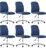 VidaXL Eetkamerstoelen 6 st stof blauw
