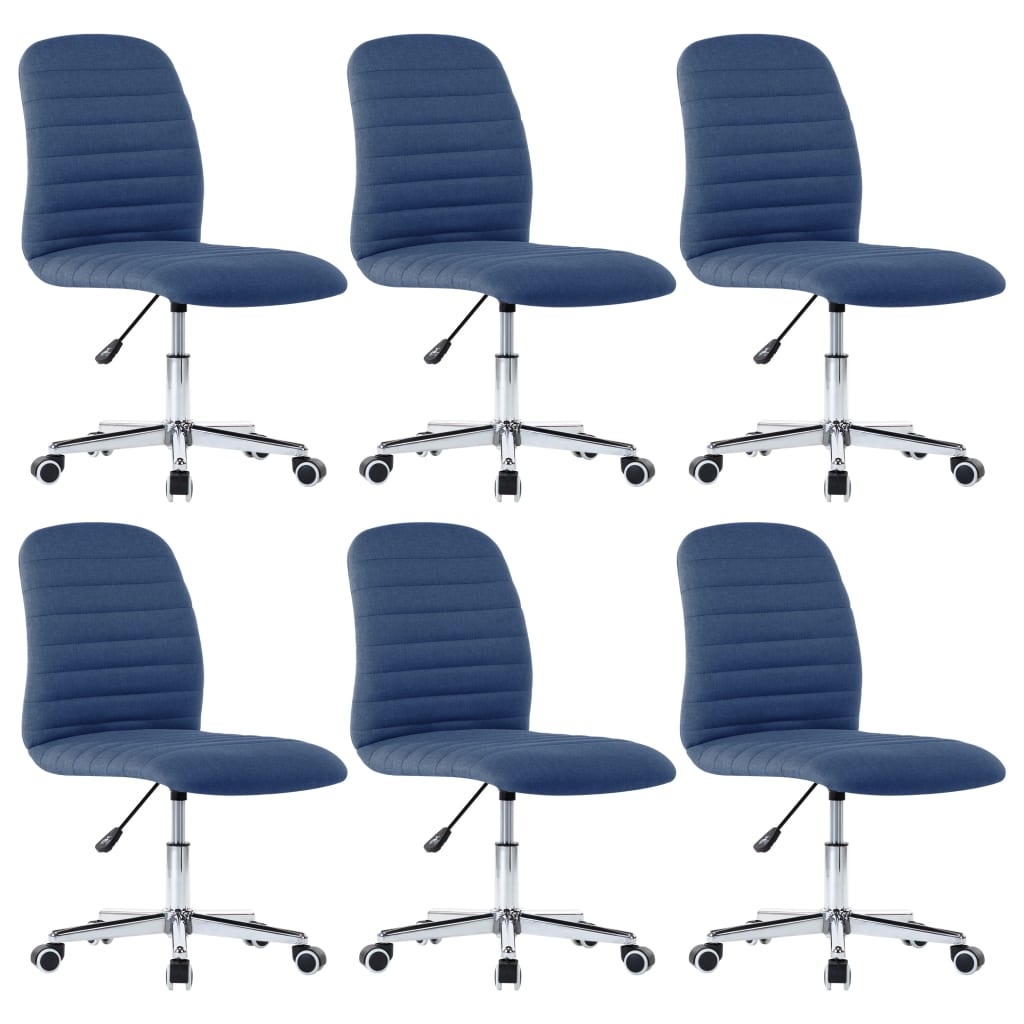 VidaXL Eetkamerstoelen 6 st stof blauw