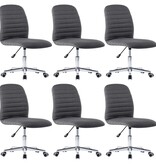 VidaXL Eetkamerstoelen 6 st stof donkergrijs