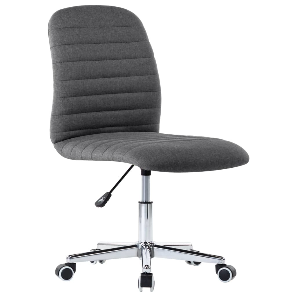 vidaXL Eetkamerstoelen 6 st stof donkergrijs