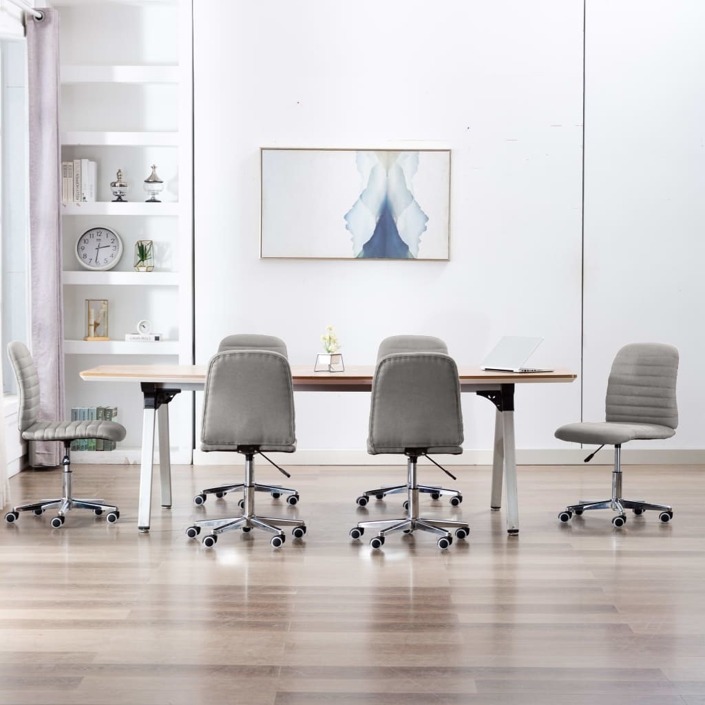 VidaXL Eetkamerstoelen 6 st stof lichtgrijs