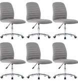 VidaXL Eetkamerstoelen 6 st stof lichtgrijs