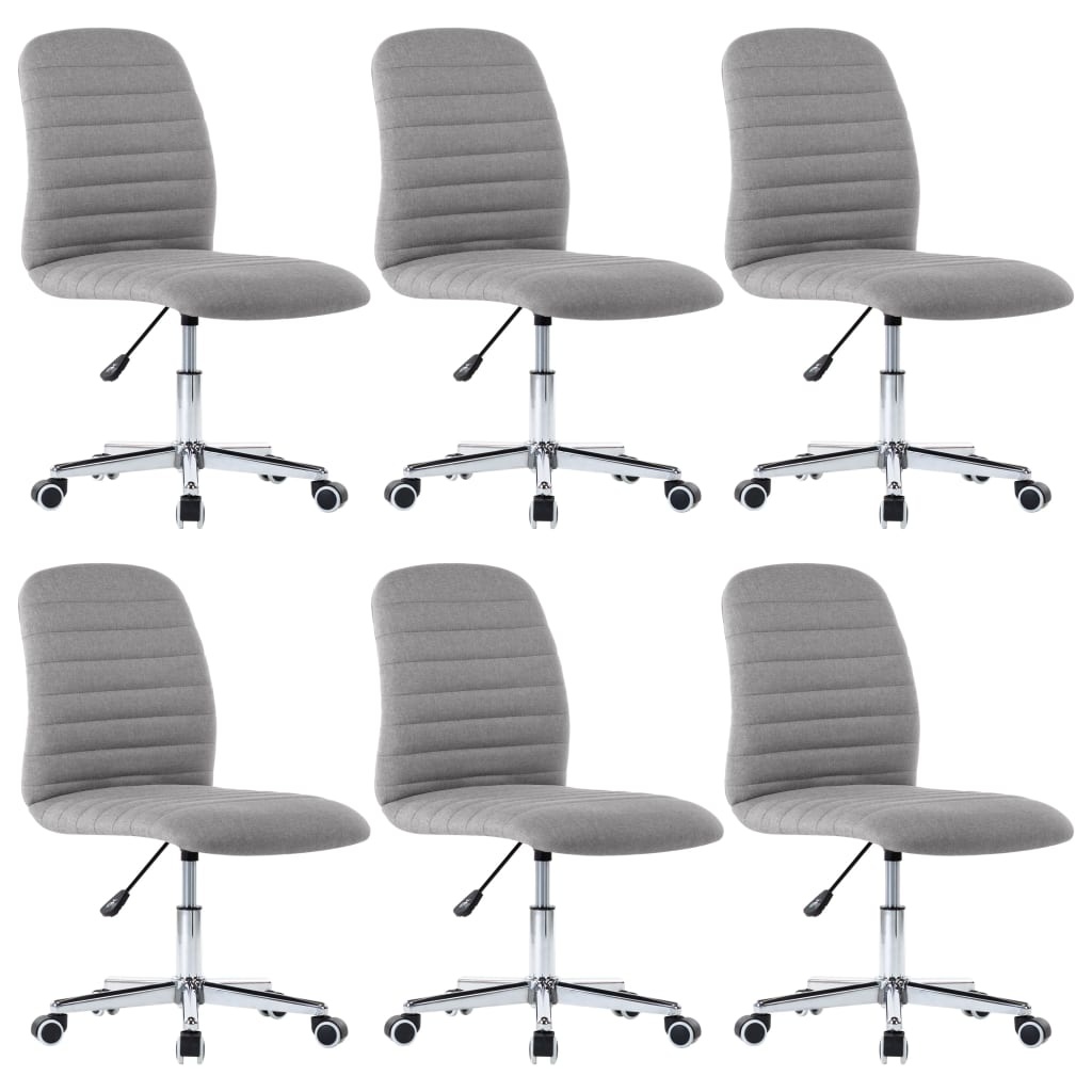 VidaXL Eetkamerstoelen 6 st stof lichtgrijs