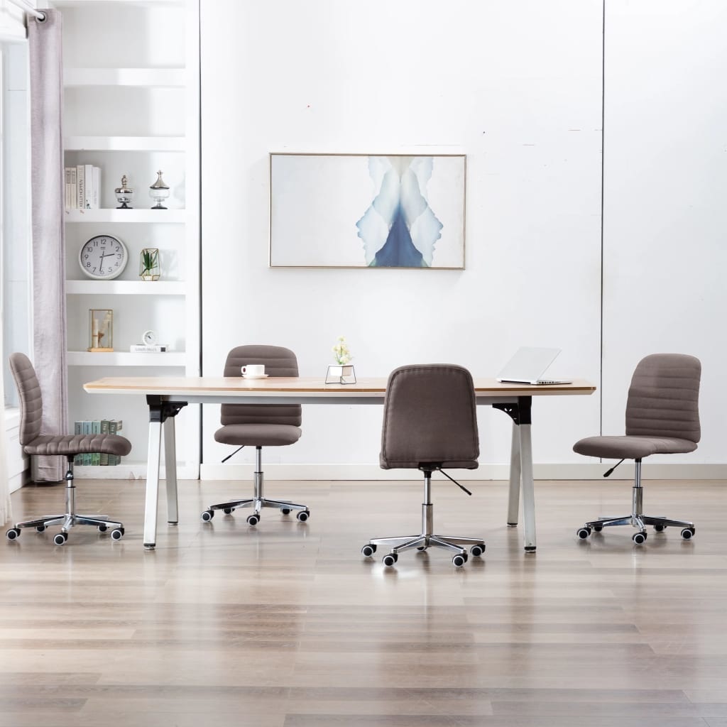 VidaXL Eetkamerstoelen 4 st stof taupe