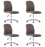 VidaXL Eetkamerstoelen 4 st stof taupe
