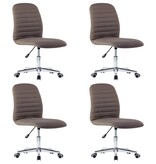 vidaXL Eetkamerstoelen 4 st stof taupe