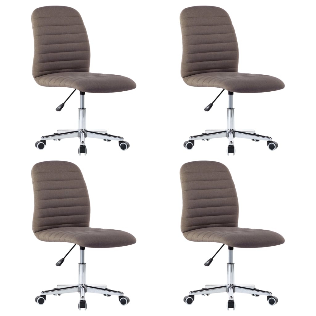 vidaXL Eetkamerstoelen 4 st stof taupe