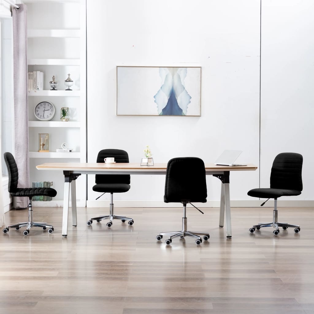 VidaXL Eetkamerstoelen 4 st stof zwart