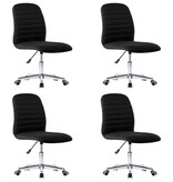 VidaXL Eetkamerstoelen 4 st stof zwart