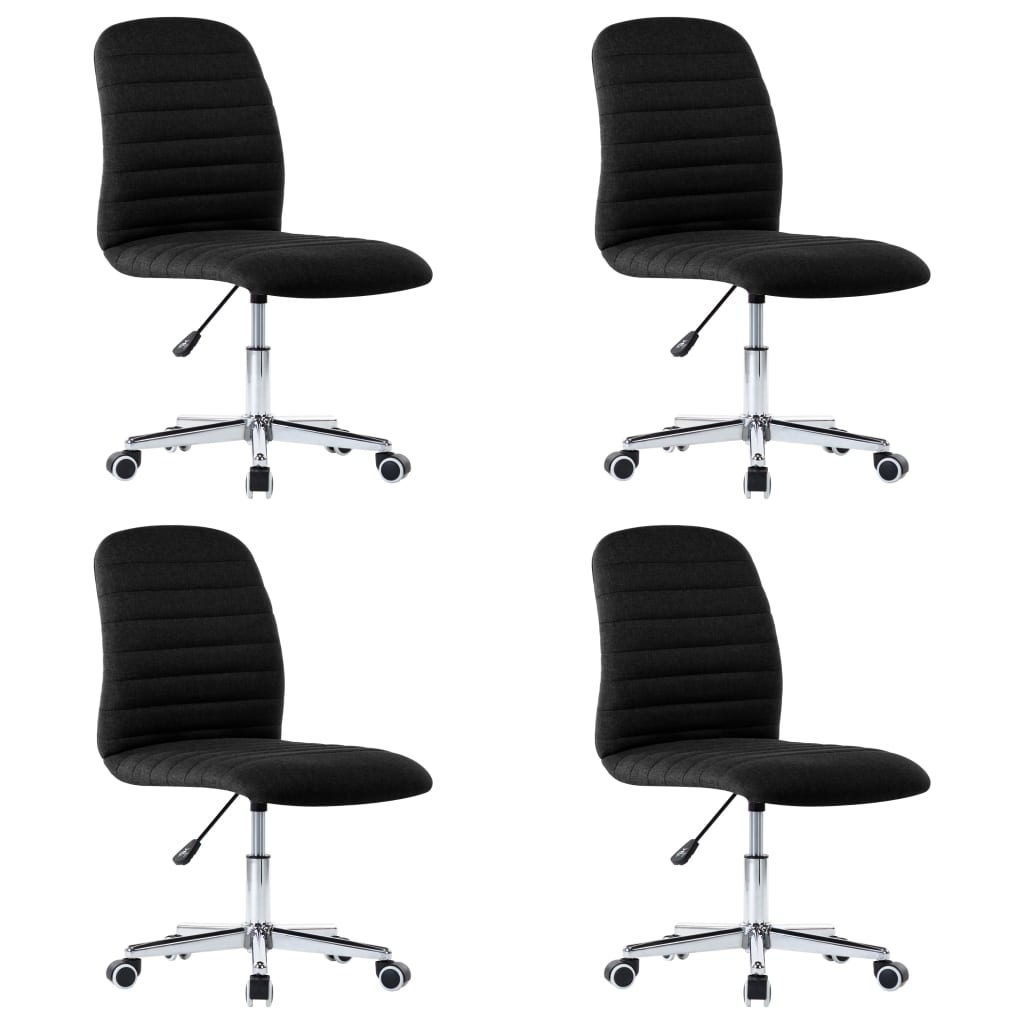 VidaXL Eetkamerstoelen 4 st stof zwart