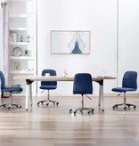 vidaXL Eetkamerstoelen 4 st stof blauw