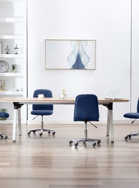 vidaXL Eetkamerstoelen 4 st stof blauw