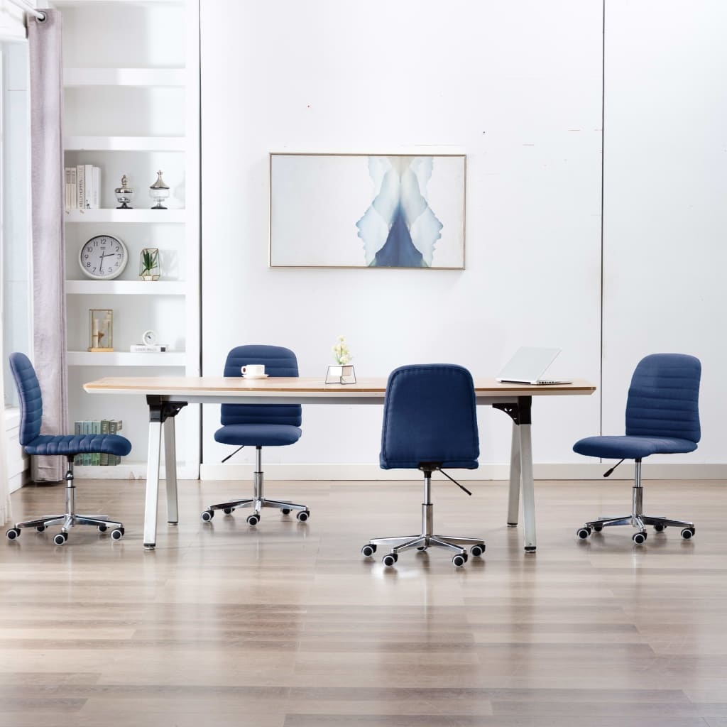 VidaXL Eetkamerstoelen 4 st stof blauw