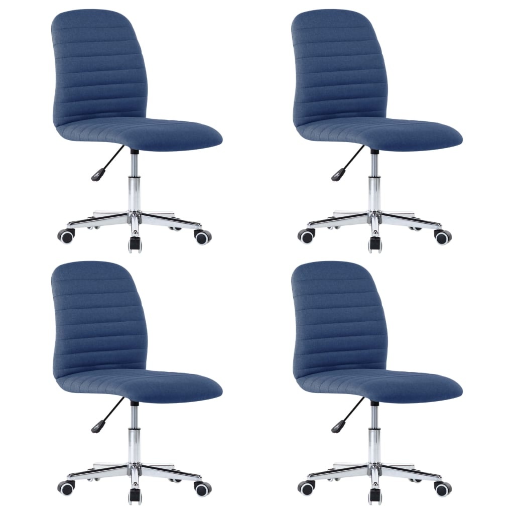 vidaXL Eetkamerstoelen 4 st stof blauw