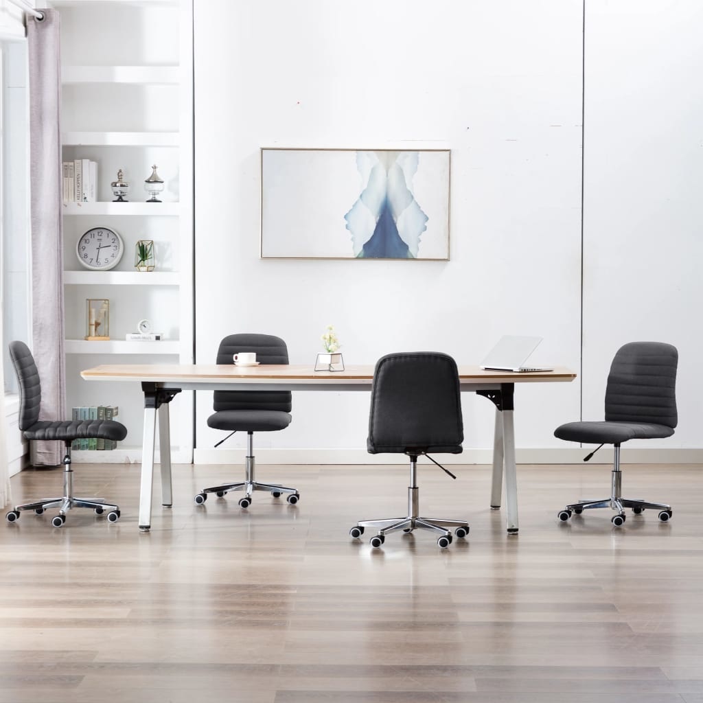VidaXL Eetkamerstoelen 4 st stof donkergrijs