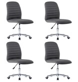 VidaXL Eetkamerstoelen 4 st stof donkergrijs
