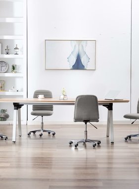 VidaXL Eetkamerstoelen 4 st stof lichtgrijs