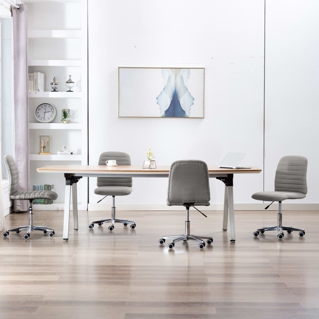 VidaXL Eetkamerstoelen 4 st stof lichtgrijs