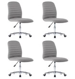 VidaXL Eetkamerstoelen 4 st stof lichtgrijs