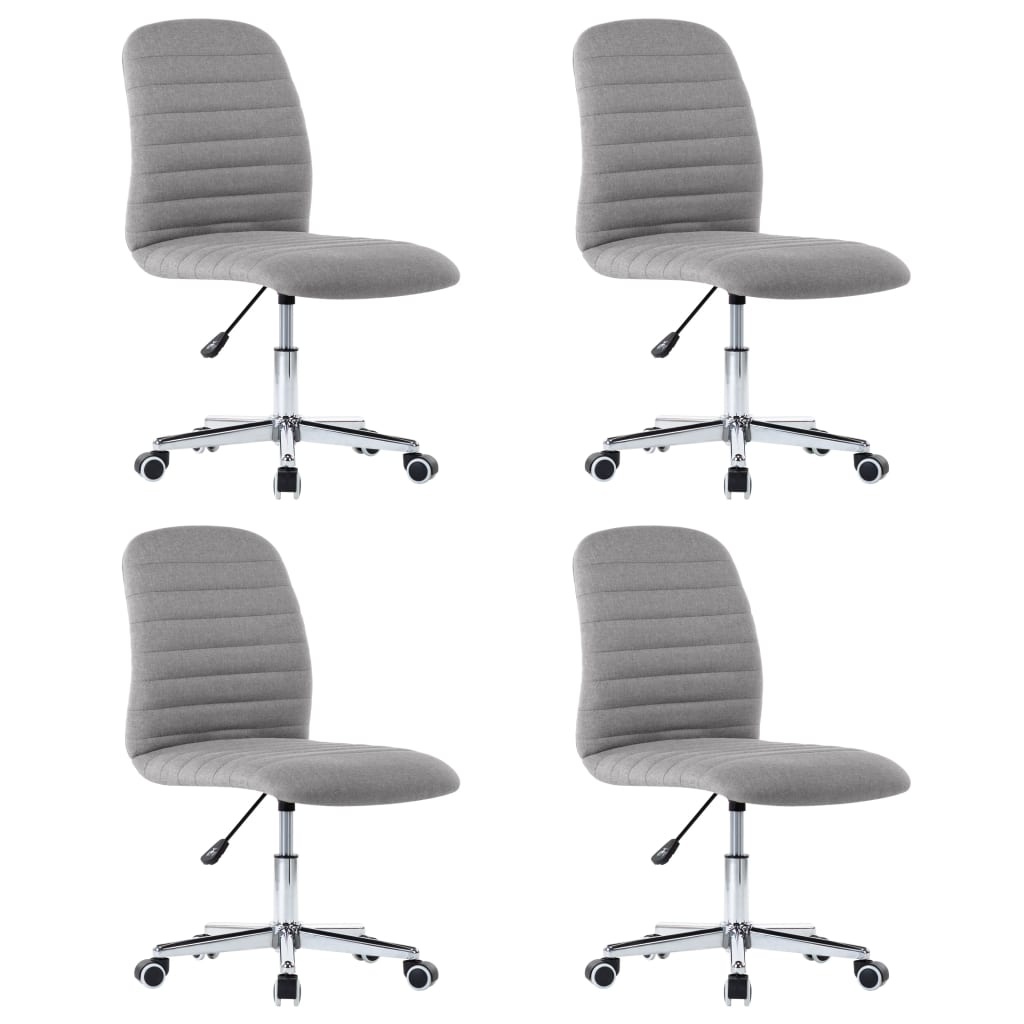 VidaXL Eetkamerstoelen 4 st stof lichtgrijs