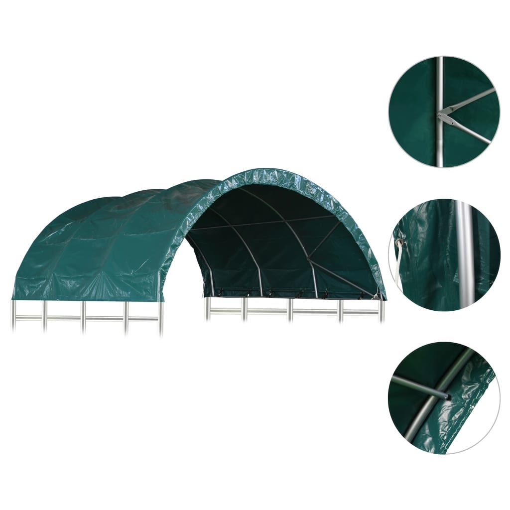 vidaXL Veetent 3,7x3,7 m PVC groen