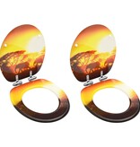 VidaXL Toiletbrillen met soft-close deksel 2 st savanne MDF