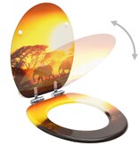 VidaXL Toiletbrillen met soft-close deksel 2 st savanne MDF