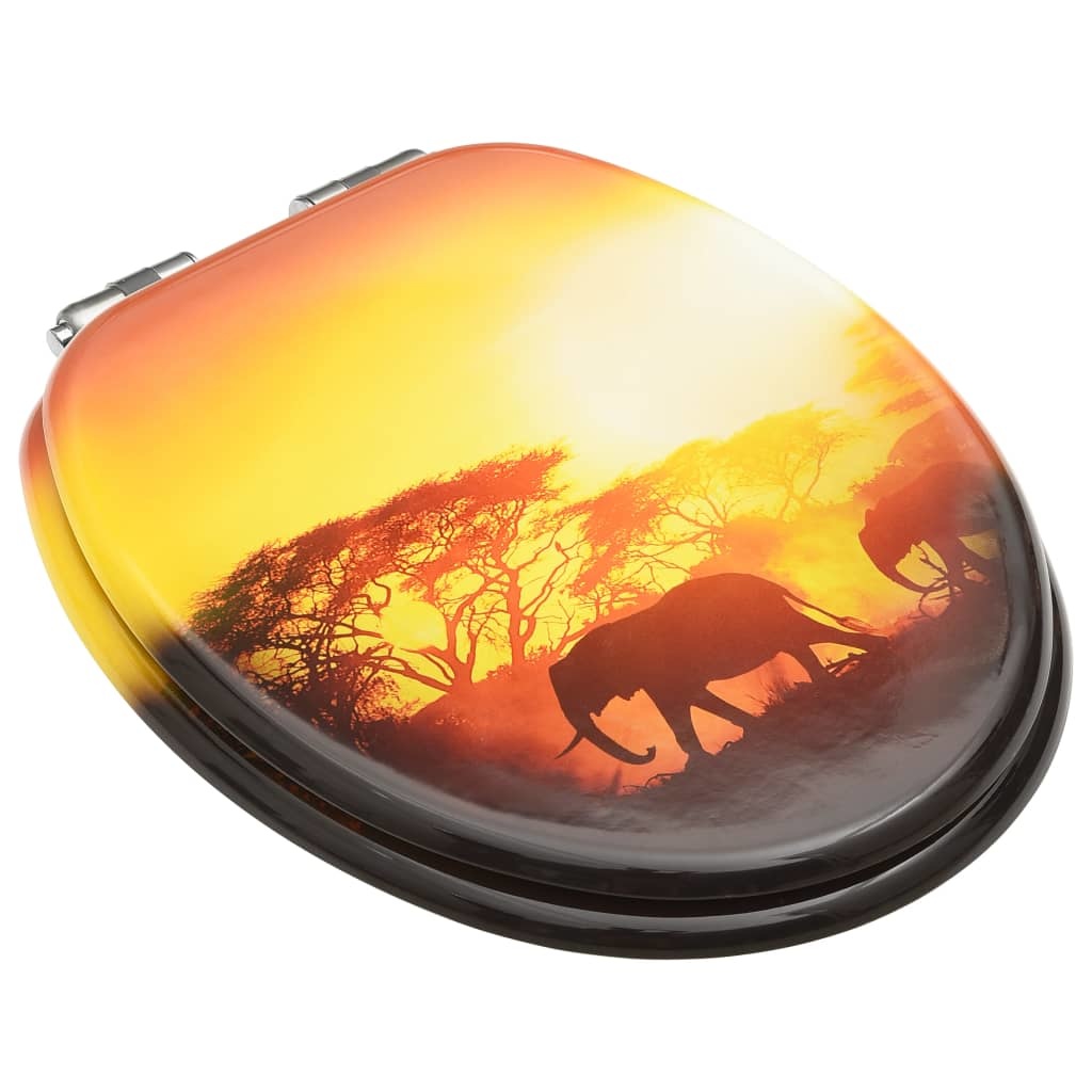 VidaXL Toiletbrillen met soft-close deksel 2 st savanne MDF