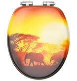 VidaXL Toiletbrillen met soft-close deksel 2 st savanne MDF