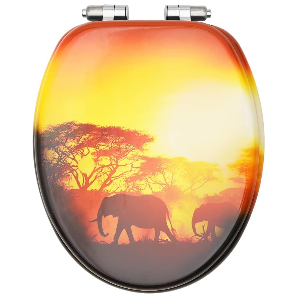 VidaXL Toiletbrillen met soft-close deksel 2 st savanne MDF